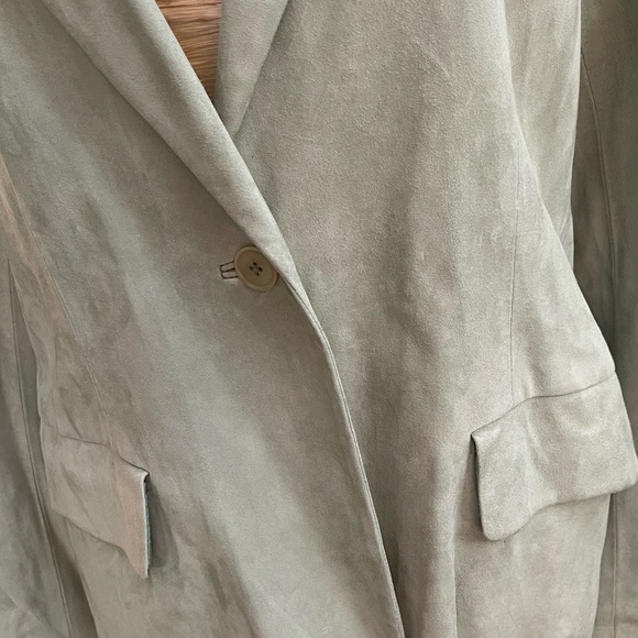 DKNY 100% leather/suede pastel green jacket - Picture 2 of 4